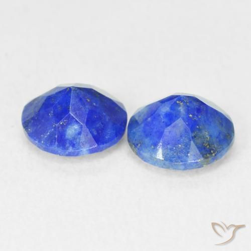Pedras preciosas de lápis-lazúli azul natural de 1,56 ct, corte redondo, opaco