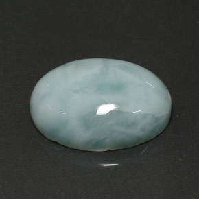 Larimar azul natural 12,97ct, corte oval, opaco
