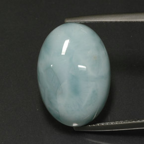 Larimar azul natural 12,97ct, corte oval, opaco