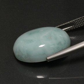 Larimar azul natural 12,97ct, corte oval, opaco