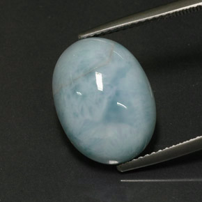 Larimar verde natural 9,28ct, corte oval, opaco