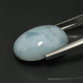 Larimar verde natural 9,28ct, corte oval, opaco