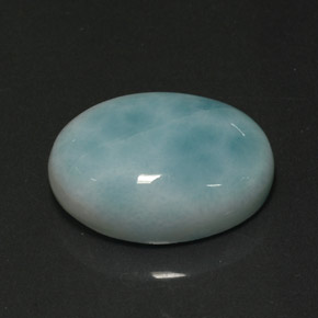 Larimar verde natural 13,91ct, corte oval, opaco