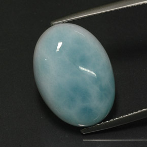 Larimar verde natural 13,91ct, corte oval, opaco