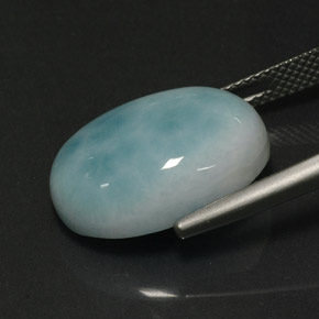 Larimar verde natural 13,91ct, corte oval, opaco