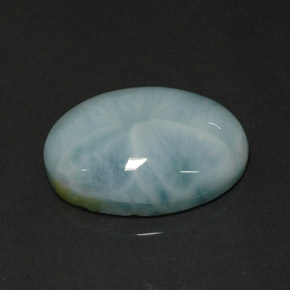 Larimar verde natural 11,04ct, corte oval, opaco