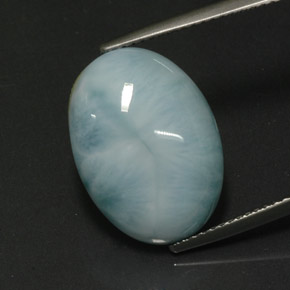 Larimar verde natural 11,04ct, corte oval, opaco