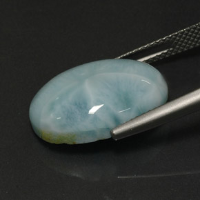 Larimar verde natural 11,04ct, corte oval, opaco