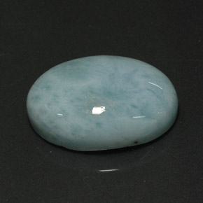 Larimar verde natural 12,27ct, corte oval, opaco