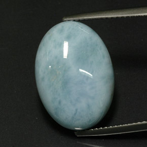 Larimar verde natural 12,27ct, corte oval, opaco