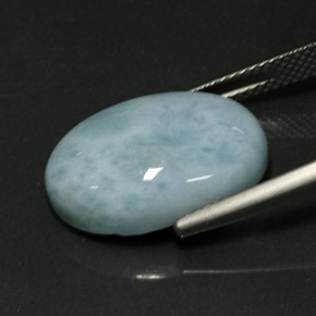 Larimar verde natural 12,27ct, corte oval, opaco