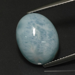 Larimar verde natural 8,85ct, corte oval, opaco
