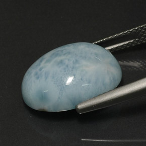 Larimar verde natural 8,85ct, corte oval, opaco