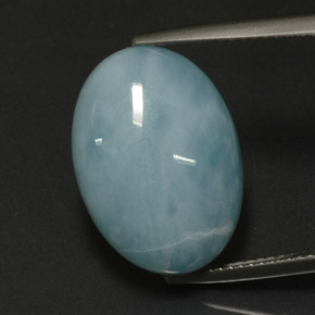 Larimar azul natural 12,46ct, corte oval, opaco