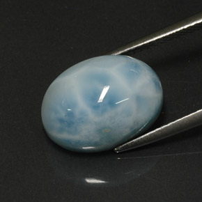 Larimar Azul esverdeado Natural 8.13ct, Corte Oval, Opaco