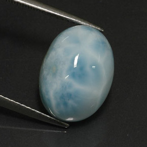 Larimar Azul esverdeado Natural 8.13ct, Corte Oval, Opaco