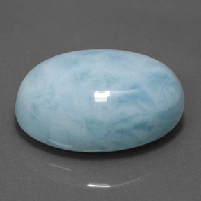 Larimar azul natural 14,62ct, corte oval, opaco