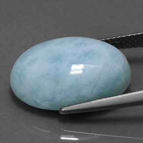 Larimar azul natural 14,62ct, corte oval, opaco