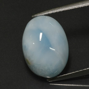 Larimar azul natural 7,15ct, corte oval, opaco