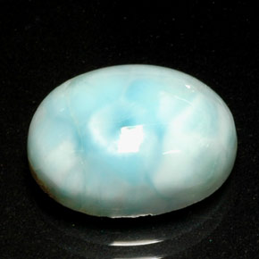 Larimar azul natural 7,39ct, corte oval, opaco
