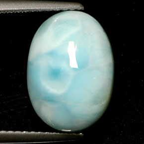 Larimar azul natural 7,39ct, corte oval, opaco
