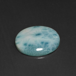 Larimar azul natural 12,07ct, corte oval, opaco