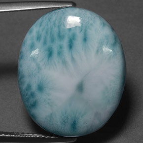 Larimar Luz verde Natural 16.93ct, Corte Oval, Opaco