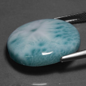Larimar Luz verde Natural 16.93ct, Corte Oval, Opaco