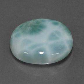 Larimar azul natural 19,66ct, corte oval, opaco