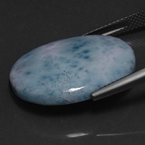 Larimar azul natural 17,92ct, corte oval, opaco