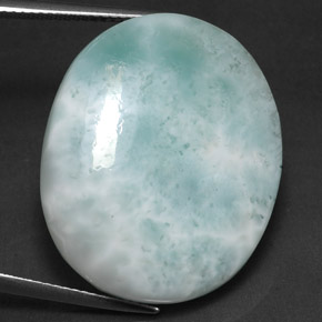 Larimar Luz verde Natural 36.61ct, Corte Oval, Opaco