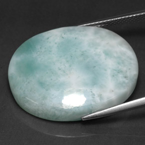 Larimar Luz verde Natural 36.61ct, Corte Oval, Opaco