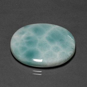 Larimar azul natural 31,53ct, corte oval, opaco