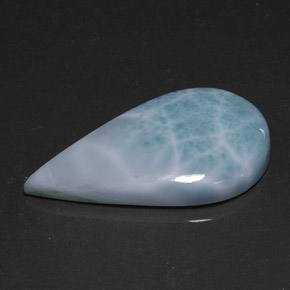 Larimar azul natural 20,12ct, formato de pêra, opaco