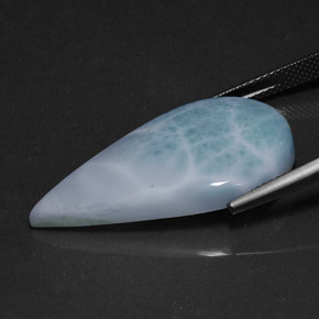 Larimar azul natural 20,12ct, formato de pêra, opaco