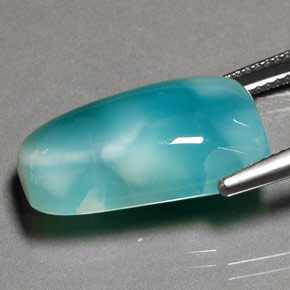 Larimar verde-azul natural 13,77ct, forma extravagante, opaco