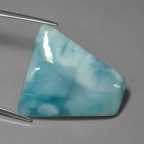 Larimar verde-azul natural 40,19ct, forma extravagante, opaco