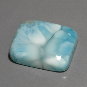 Larimar azul natural 48,62ct, almofada cortada, opaco