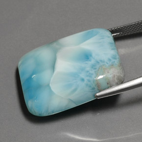 Larimar azul natural 48,62ct, almofada cortada, opaco