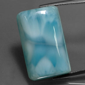 Larimar Azul esverdeado Natural 32.06ct, baguete, Opaco