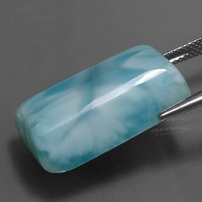 Larimar Azul esverdeado Natural 32.06ct, baguete, Opaco