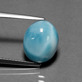 Larimar Azul Natural 4.98ct, Corte Oval, Opaco