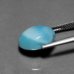 Larimar Azul Natural 4.98ct, Corte Oval, Opaco