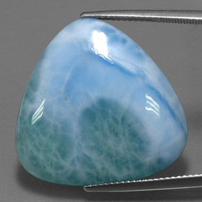 Larimar azul natural 27,83ct, trillion, opaco