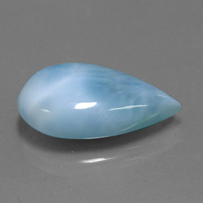 Larimar azul natural 11,31ct, formato de pêra, opaco