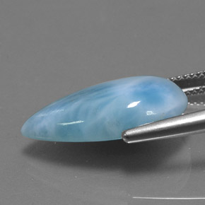 Larimar azul natural 11,31ct, formato de pêra, opaco