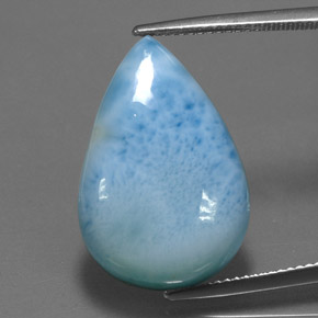 Larimar azul natural 18,19ct, formato de pêra, opaco