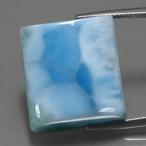 Larimar azul natural 31,65ct, baguete, opaco
