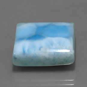 Larimar azul natural 31,65ct, baguete, opaco