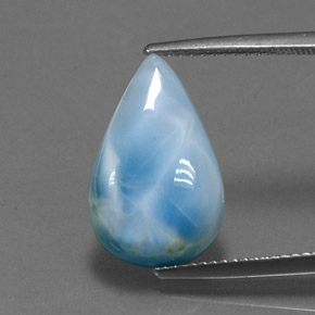Larimar Azul Natural 5.64ct, Formato de pêra, Opaco